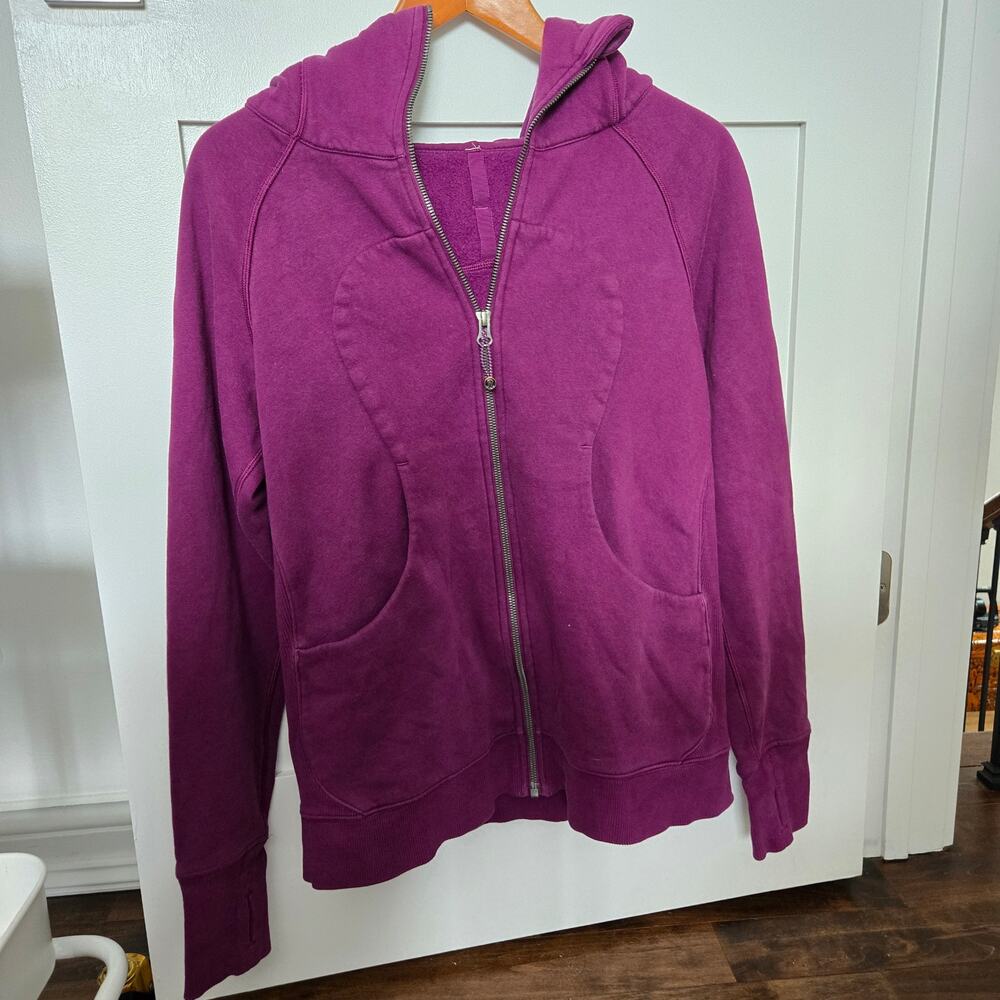Lululemon Size 10 Scuba Full Zip Hoodie III Terry Heathered Regal Plum